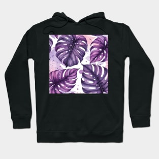 Purple Tropical Leaves Hoodie